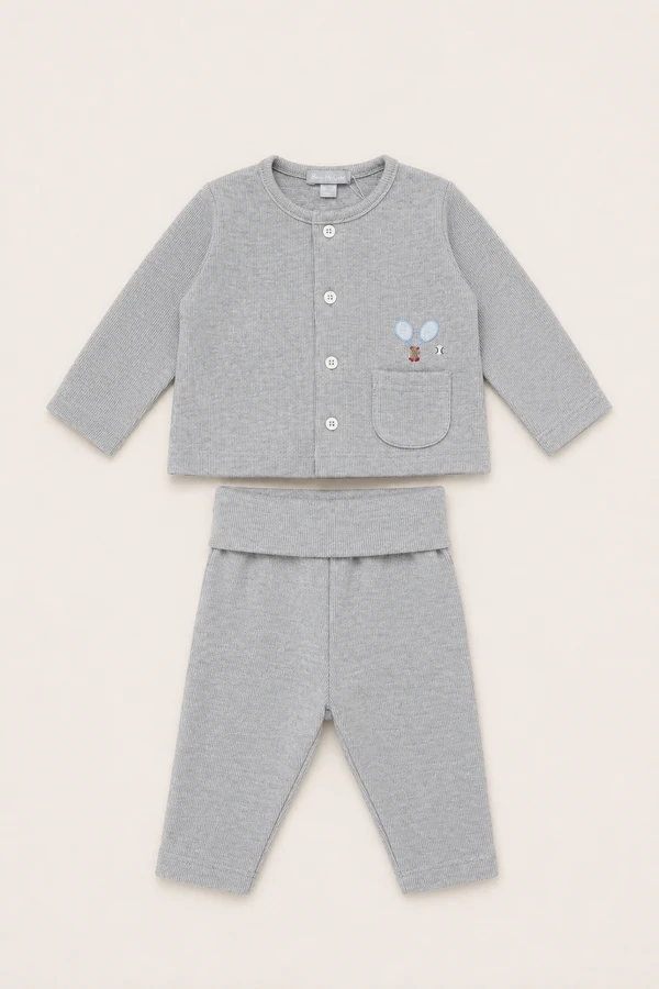 Conjunto Bolsinho Tricotil Cinza Mescla