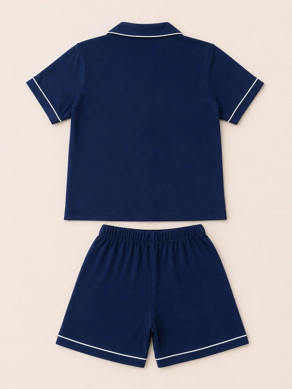 Pijama Curto Pima Azul Marinho