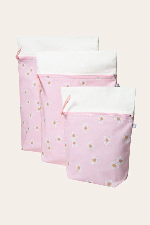 Kit Saquinho Estampa Daisy Rosa