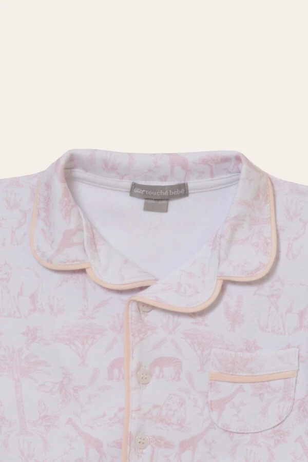 Pijama Toile du Jouy Algodão Egípcio Rosa