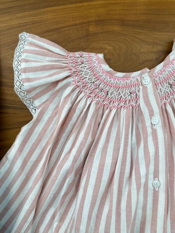 Vestido Isabel Listrado Rosa