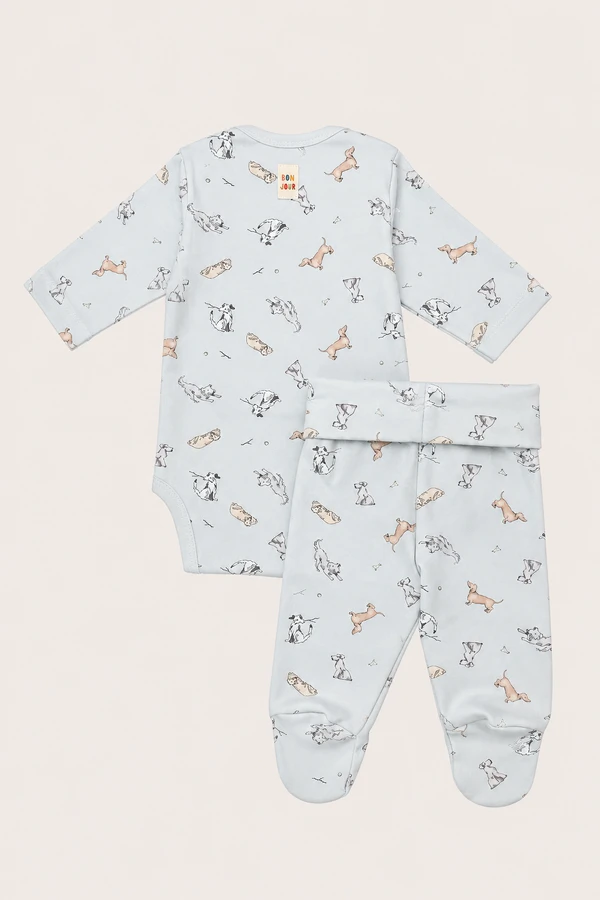 Conjunto Dogs Algodão Egípcio Azul