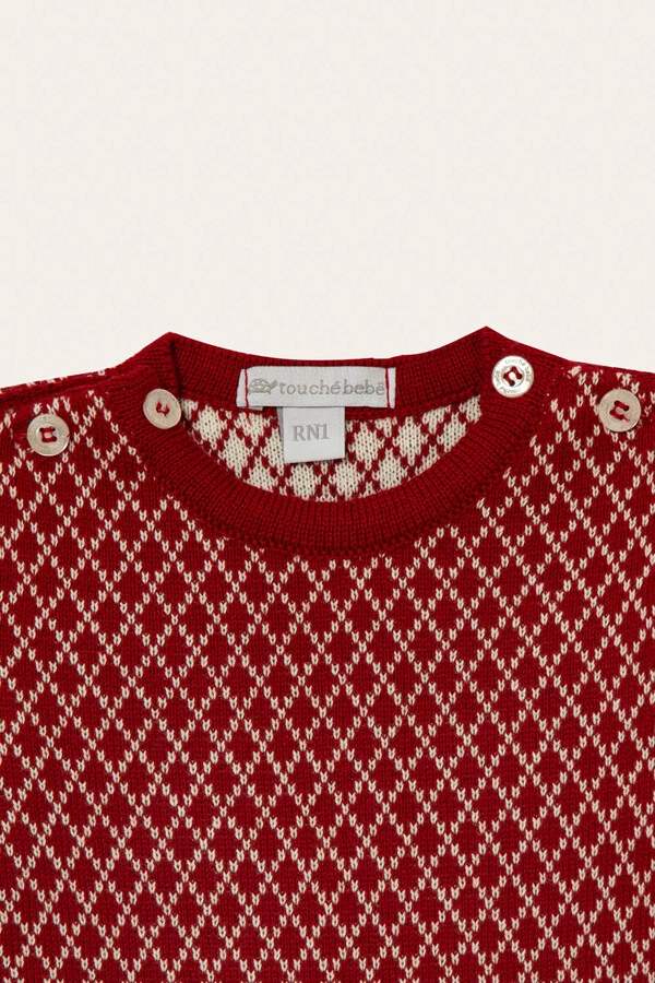 Macacão Jacquard Vermelho Cru