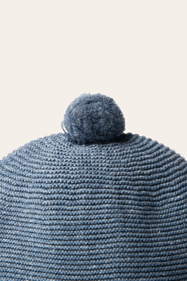 Gorro Pompom Azul Jeans