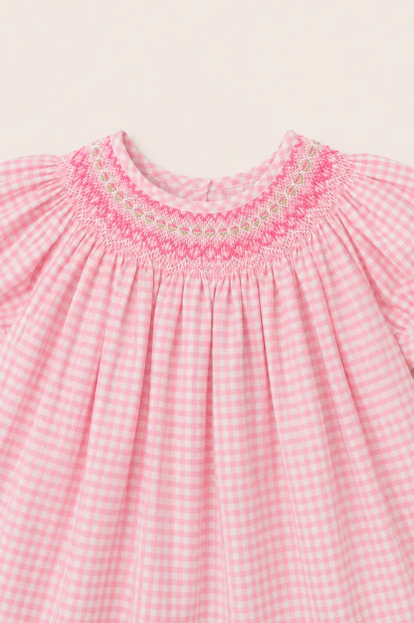 Vestido Isabela Vichy Rosa