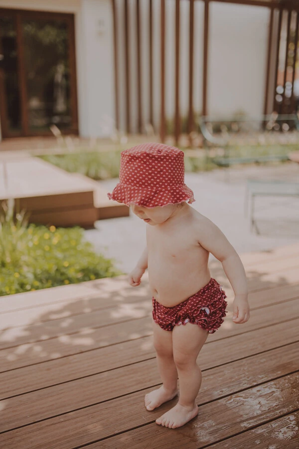 Tapa Fralda Coração Vinho Pink