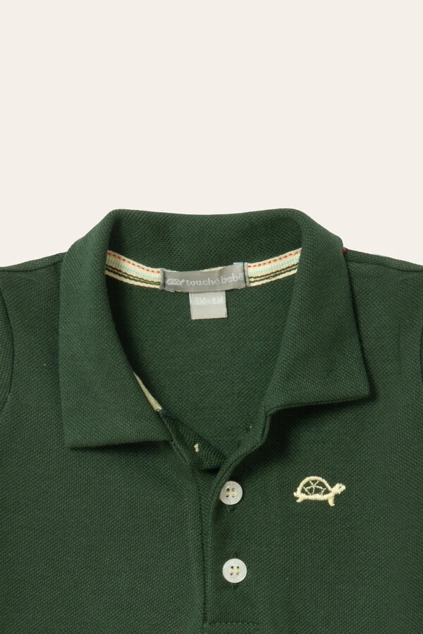 Camiseta Polo Piquet Manga Curta Verde Musgo