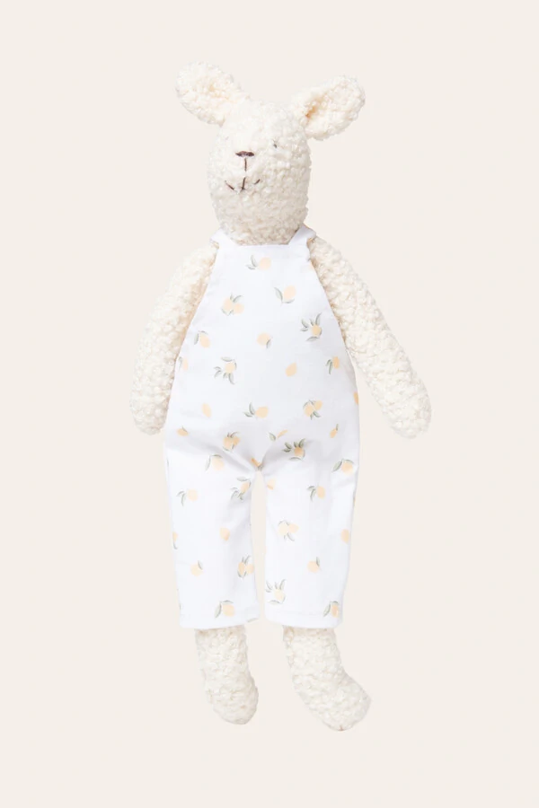 Urso Fofinho Jardineira Limão Off White Mostarda