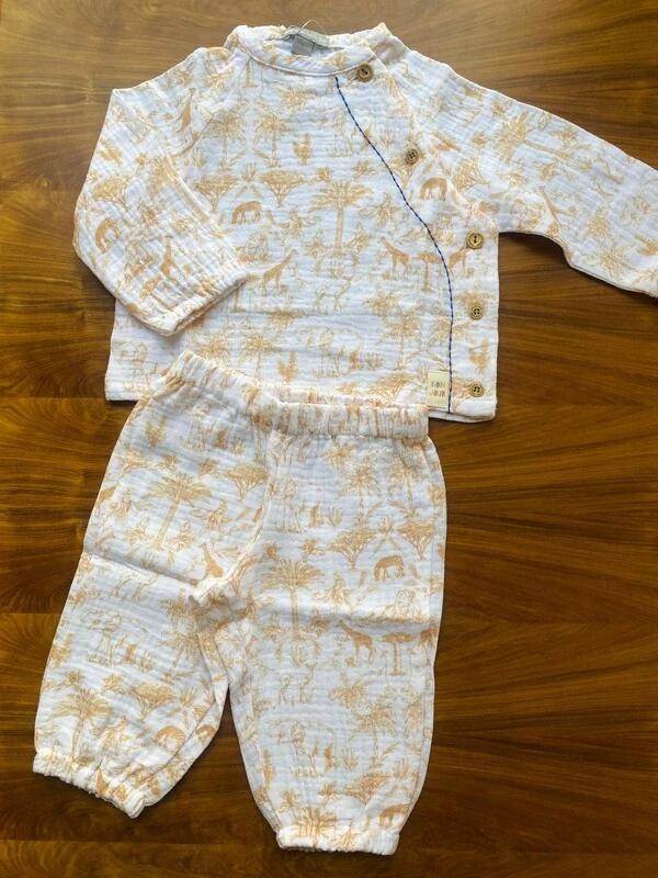 Conjunto Gaze Toile Du Jouy Mostarda