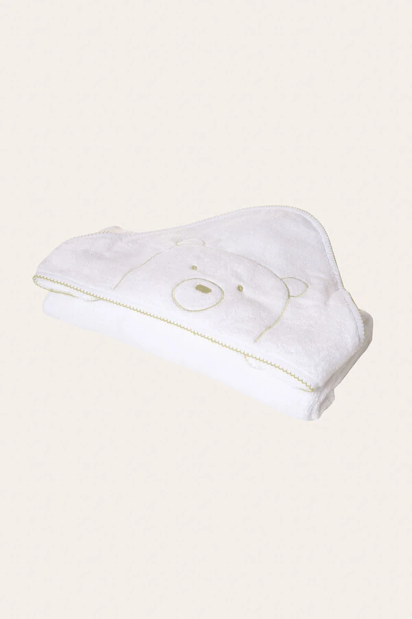Toalha Capuz Urso Algodão Egípcio Verde