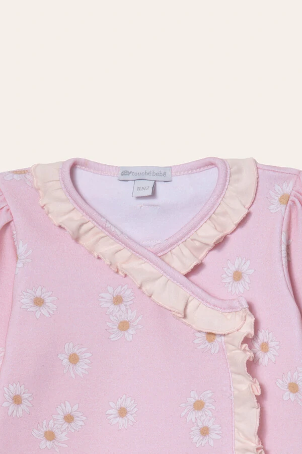 Macacão Babadinhos Daisy Algodão Egípcio Rosa