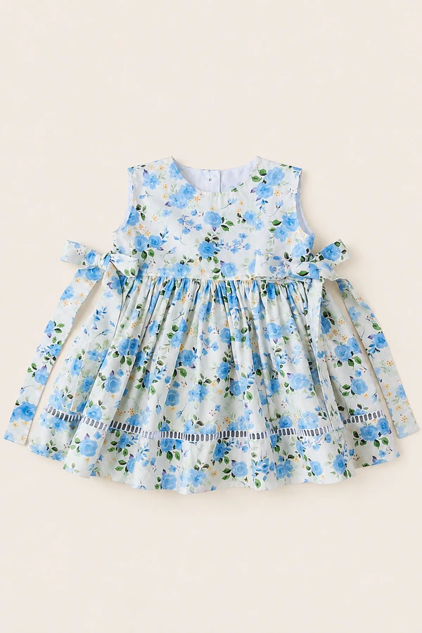 Vestido Alice Rosas Azul