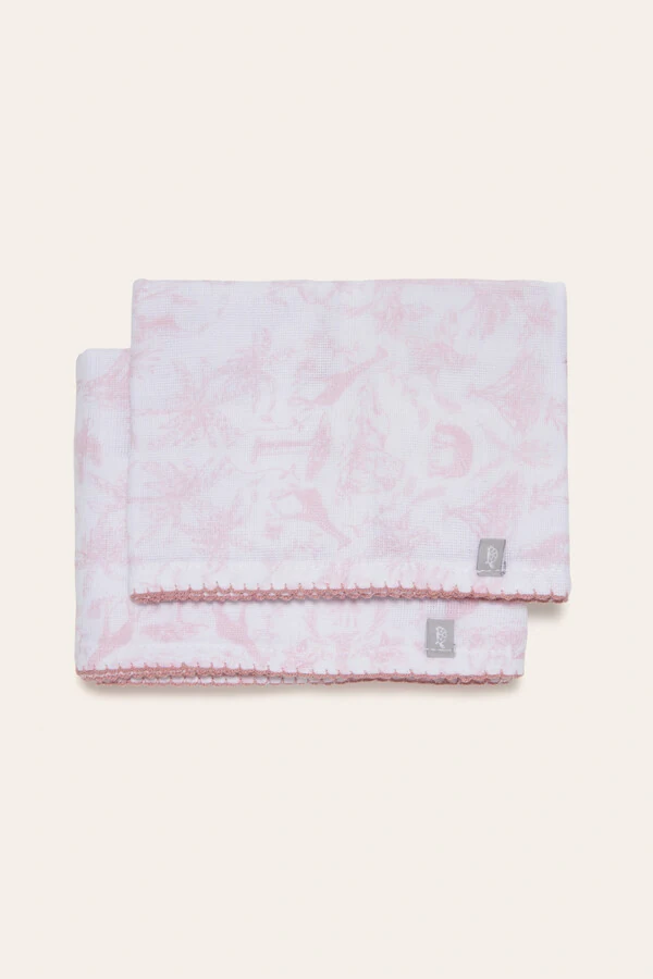 Kit Falda Estampa Toile du Jouy Rosa