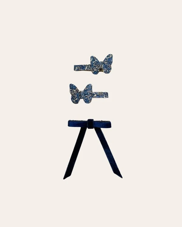 Kit Fivelas Liberty Borboletas Tons de Azul