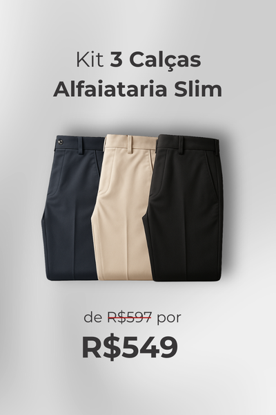 Foto Kit 3 Calças Alfaiataria Slim