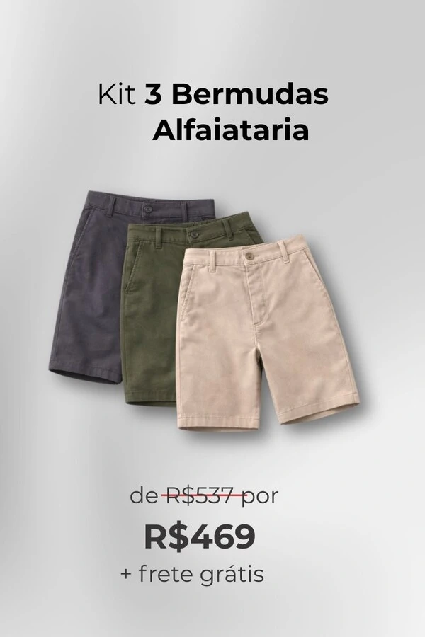 Kit 3 Bermudas Alfaiataria