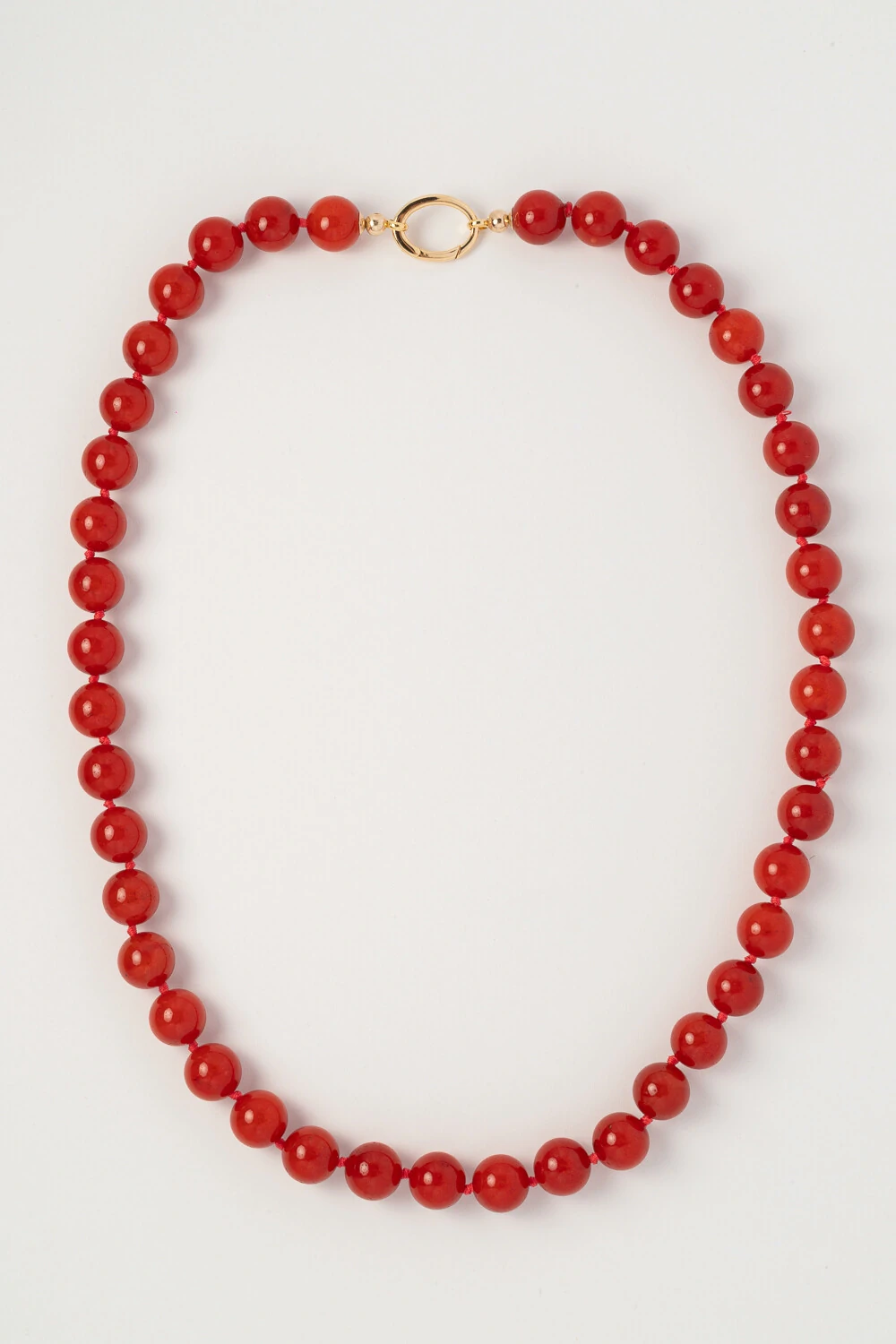 FotoColar Longo Mavie Jade Terracota Banho Ouro 18K