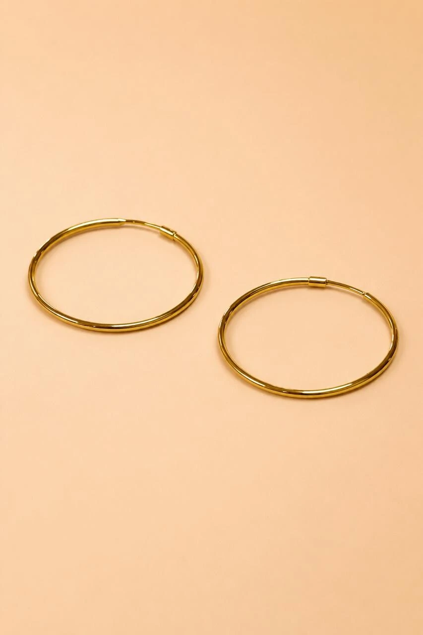Foto Brinco Argola Banho Ouro 18K