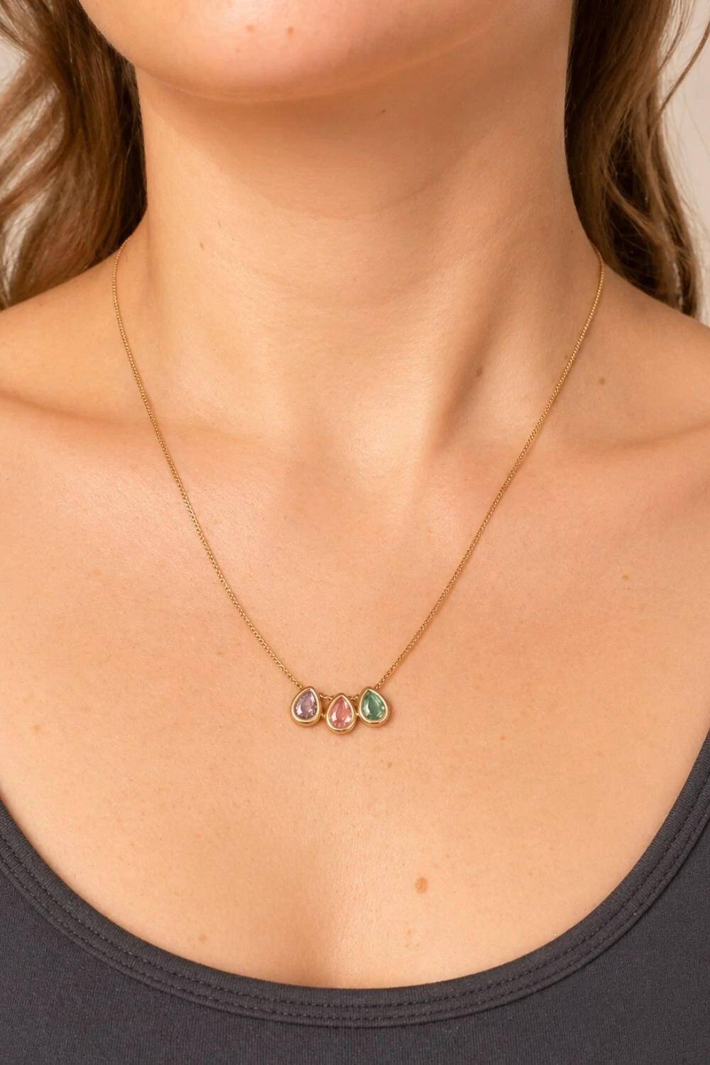 Foto Colar Gotas Color Banho Ouro 18K