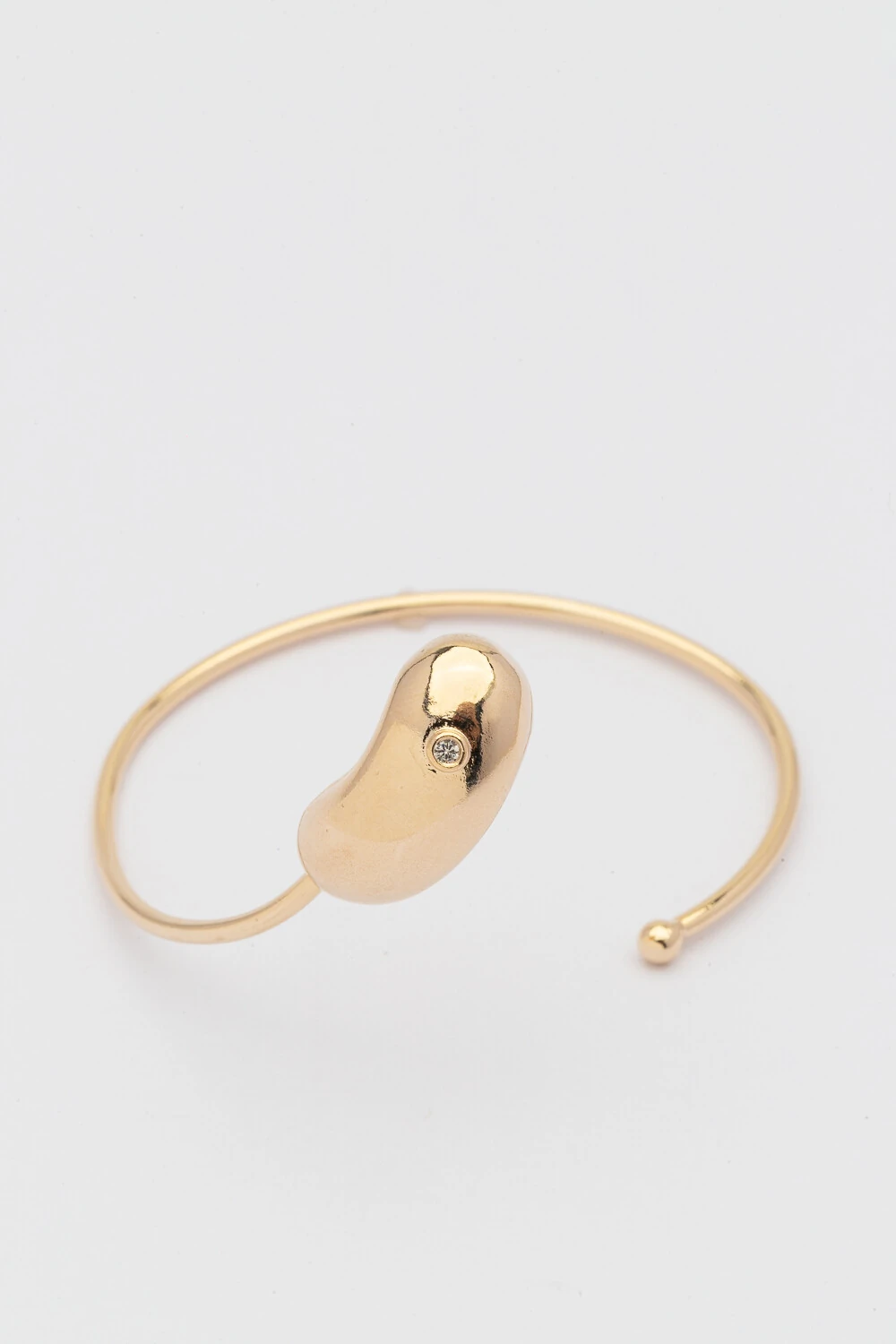 FotoPulseira Dourada Bean Ponto Zircônia