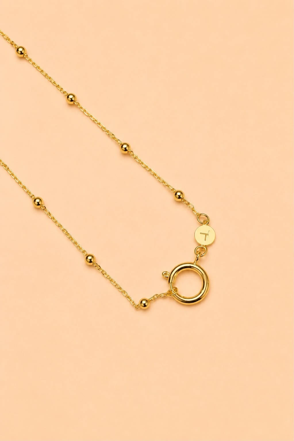 Foto Colar Curto Dourado Esferas
