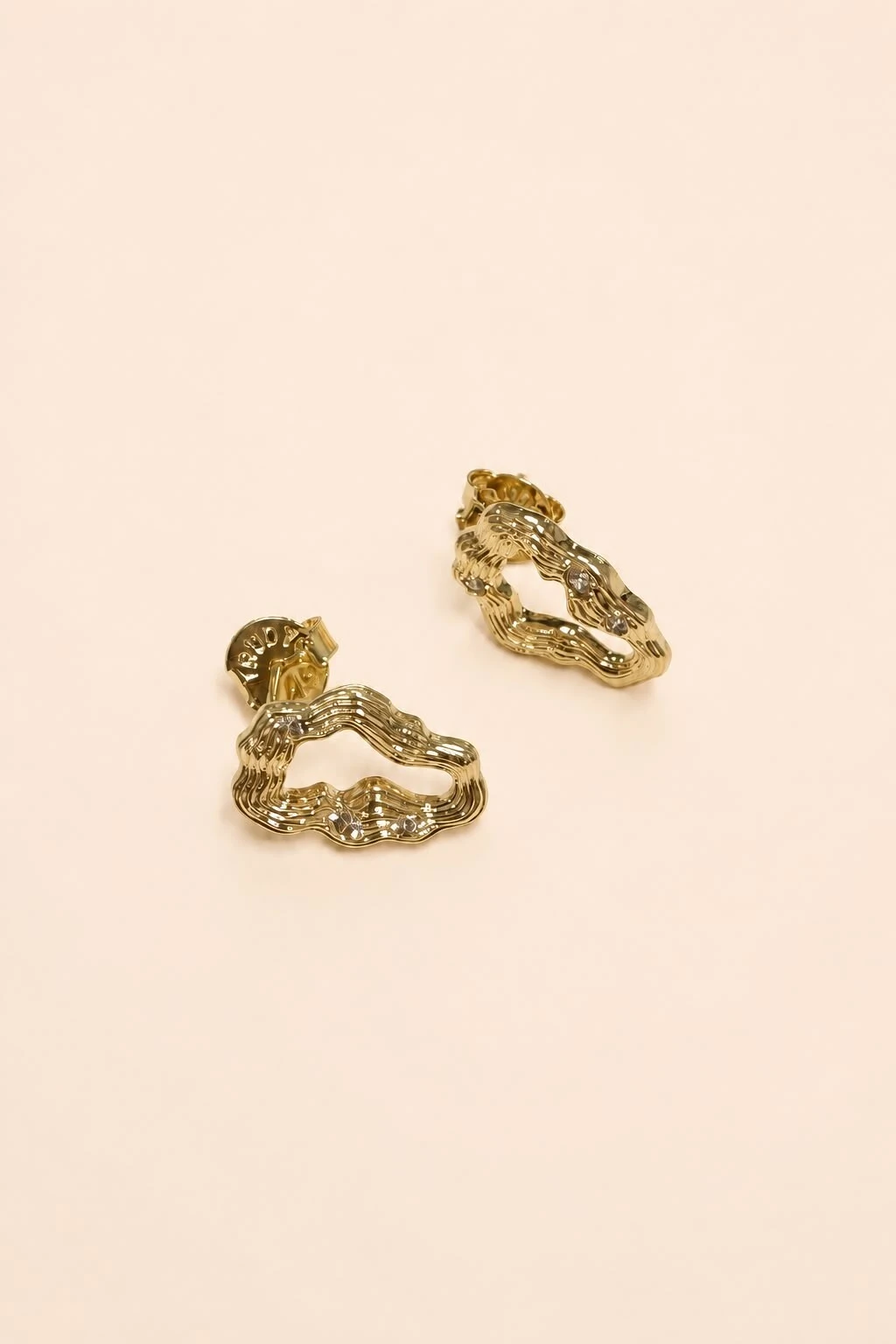 Foto Brinco Orgânico Zircônia Banho Ouro 18K