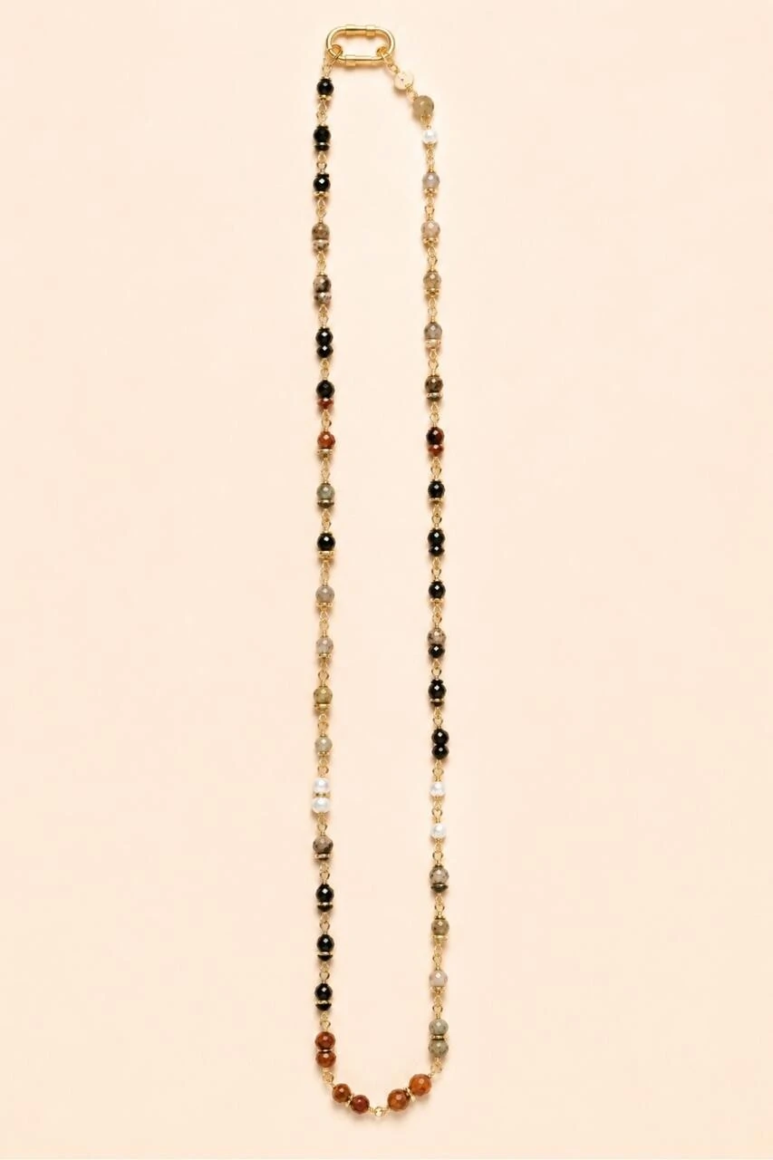 Foto Colar Pedras Mix Jasper Banho Ouro 18K