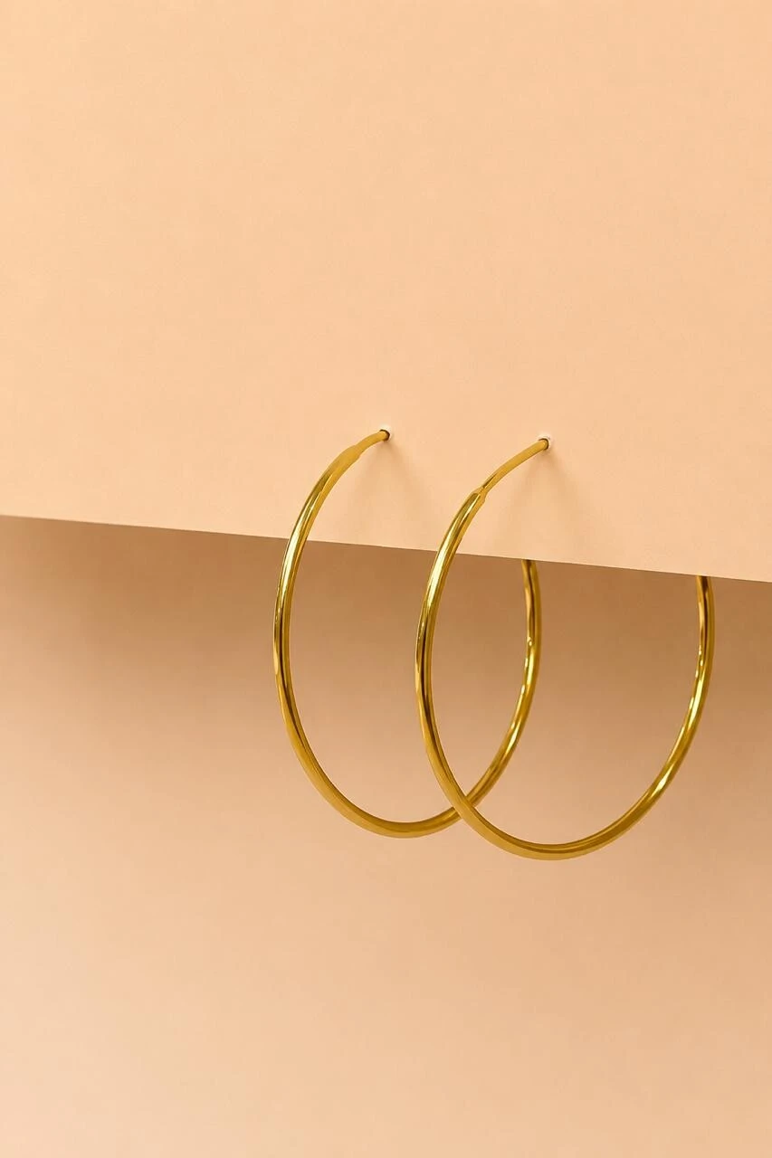 Foto Brinco Argola Banho Ouro 18K