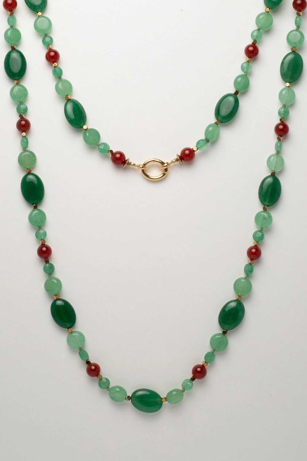 FotoColar Longo Jardins Agatha Verde Banho Ouro 18K