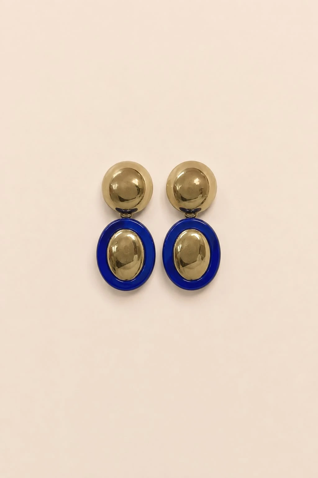 Foto Brinco Dourado Resina Azul