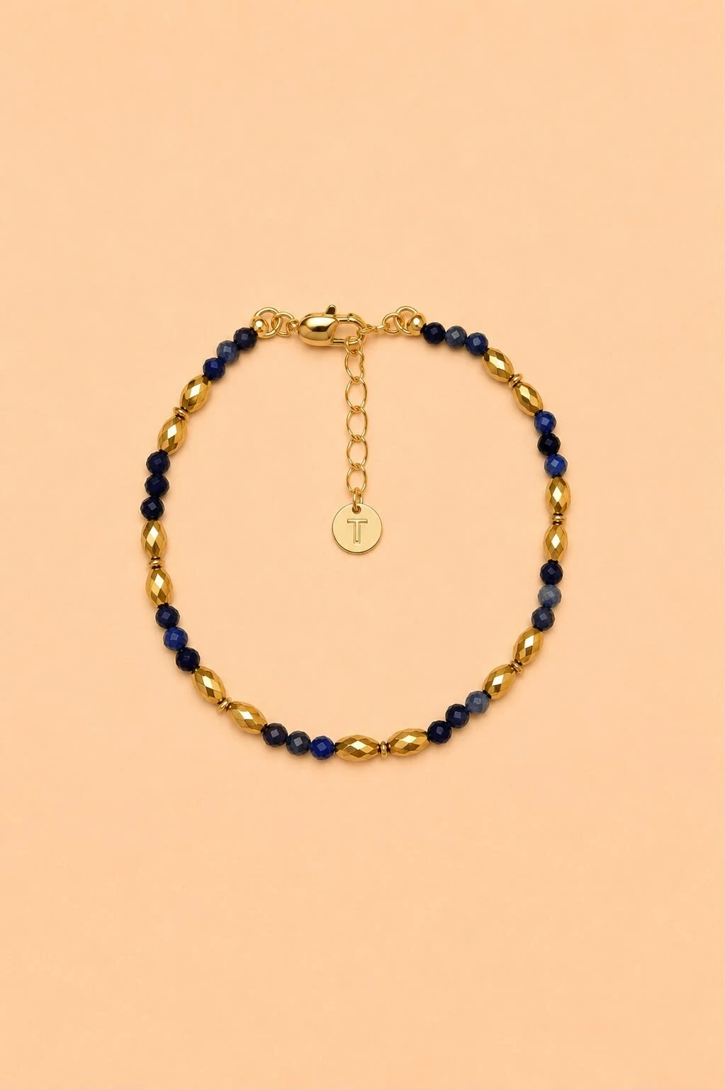 Foto Pulseira Sodalita Blue Banho Ouro 18K