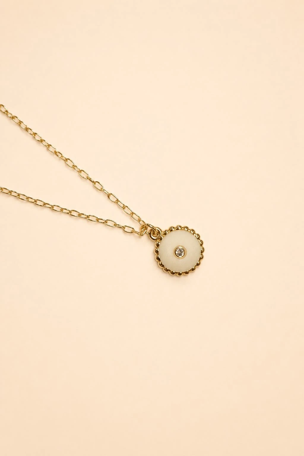 Foto Colar Dourado Pastilha Resina Zircônia Cristal