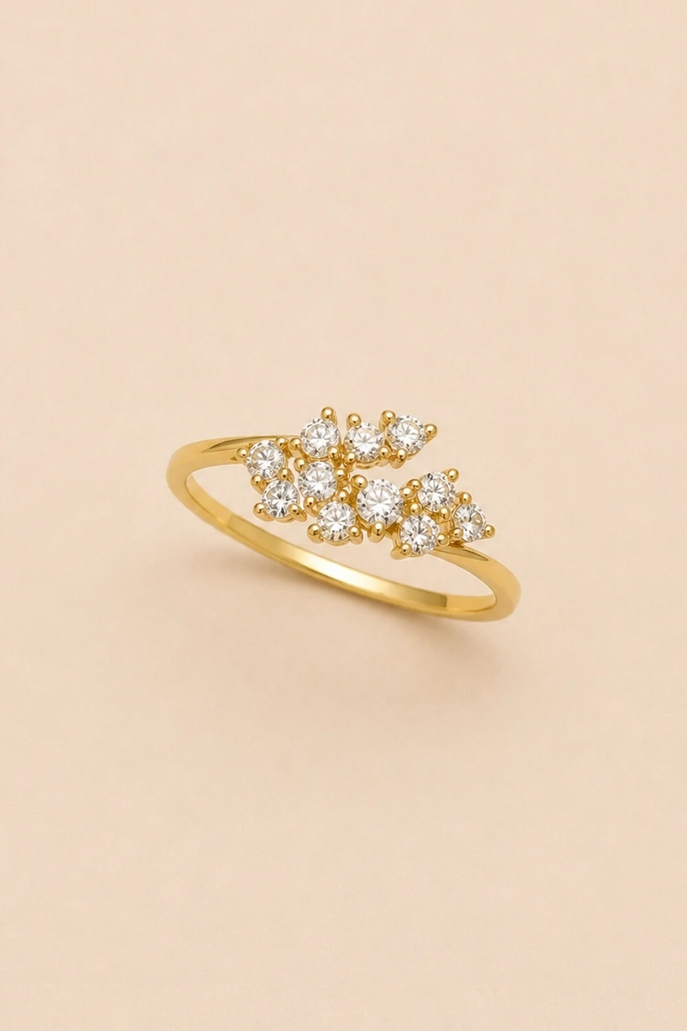 Foto Anel Zircônia Banho Ouro 18K