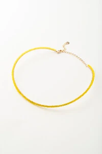 Colar Choker Aro Dourado Vidrilho Lime