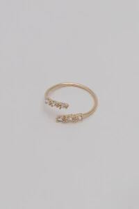Anel Encontro Zircônia Banho Ouro 18K