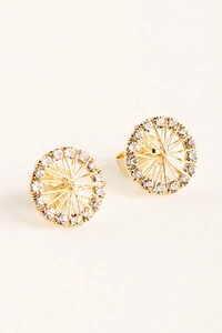 Brinco Pizza P Aramado Strass Dourado