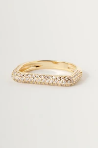Anel Quadrado Zircônia Banho Ouro18K