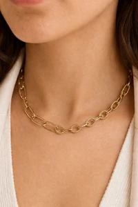 Colar Dourado Mix de Elos