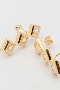 Brinco Earcuff Dourado Formas Zircônia