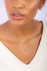 Colar Dados Três Banhos Com Zircônia Banho Ouro 18k.