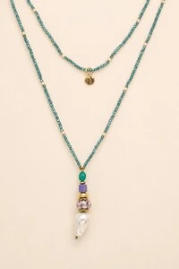 Colar Verano Cristal Blue Banho Ouro 18K