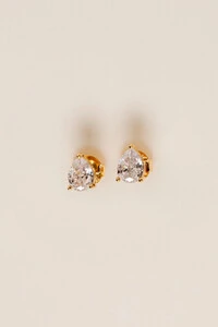 Brinco Gota Zircônia Banho Ouro 18k