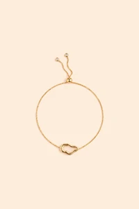 Pulseira Dourado Regulável Orgânico Perolado