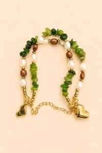 Pulseira Eden Jade Verde Banho Ouro 18K