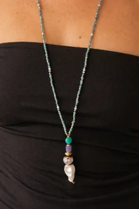 Colar Verano Cristal Blue Banho Ouro 18K