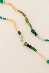 Colar Mix Pedras Mar Banho Ouro 18K