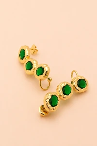 Brinco Dourado Earcuff Amazonas Verde