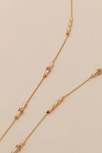 Colar Fiore Bamboo Zircônia Banho Ouro 18K