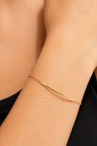 Pulseira Veneziana Palito Banho Ouro 18K