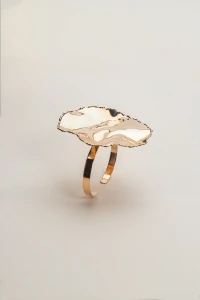 Pulseira Bracelete Dourado Placa Orgânica